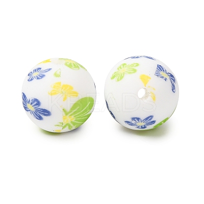 Food Grade Eco-Friendly Printed Silicone Beads SIL-A013-01A-25-1