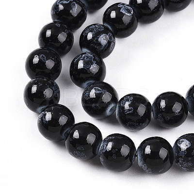 Baking Paint Glass Beads Strands DGLA-N008-10mm-10-1