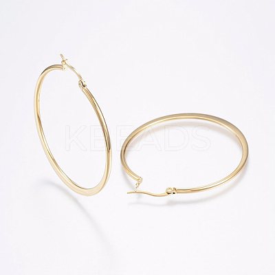 304 Stainless Steel Big Hoop Earrings X-EJEW-F105-18G-1