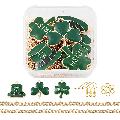 DIY Clover Pendant Jewelry Sets Making Kit DIY-YW0005-05G-1
