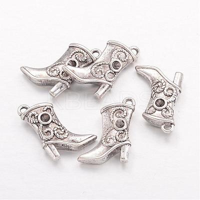 Tibetan Style Alloy Pendant Rhinestone Settings TIBEP-24059-AS-RS-1