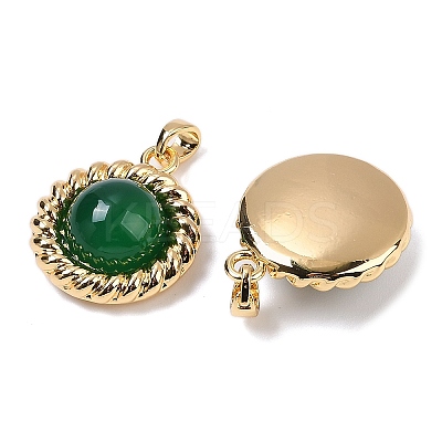 Brass with Gemstone Pendants KK-Q030-27D-G-1