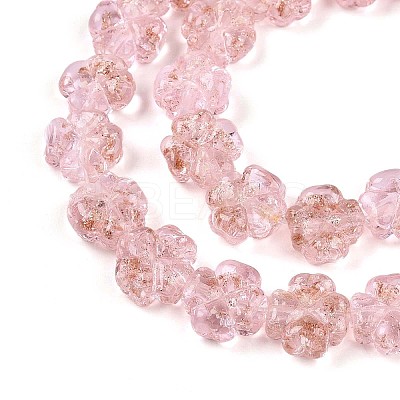 Luminous Handmade Gold Foil Glass Beads Strands FOIL-N029-01B-1