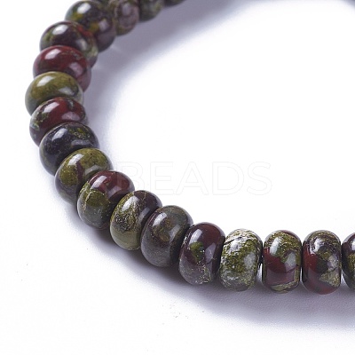 Adjustable Natural Dragon Blood Jasper Braided Bead Bracelets BJEW-F369-A16-1