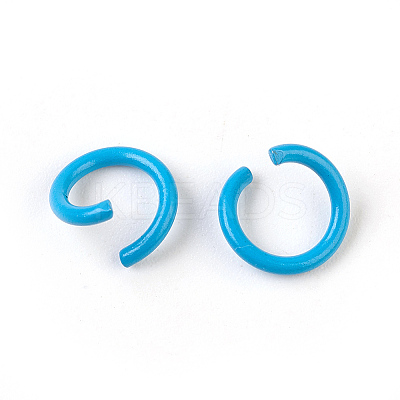 Spray Painted Iron Open Jump Rings X-IFIN-F149-F06-1