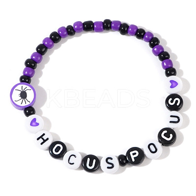 Halloween Acrylic Beads Stretch Bracelets for Women Men QV8903-2-1
