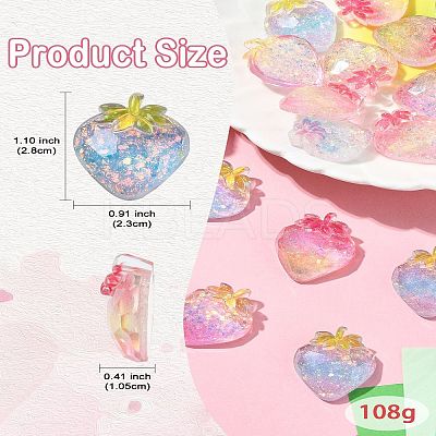 25Pcs 5 Colors Transparent Resin Fruit Decoden Cabochons RESI-CJ0004-16-1