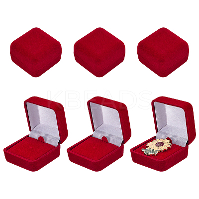 Square Velvet Badge Display Boxes CON-WH0095-172B-1