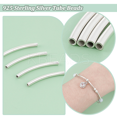20Pcs 925 Sterling Silver Tube Beads STER-PH0001-80-1