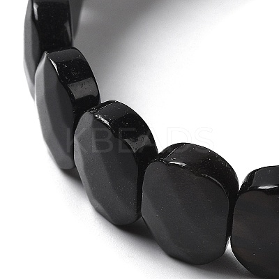 Natural Silver Obsidian Beaded Stretch Bracelet G-E010-01-06-1
