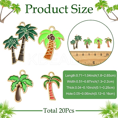 20Pcs 4 Styles Alloy Enamel Pendants ENAM-YW0009-39-1