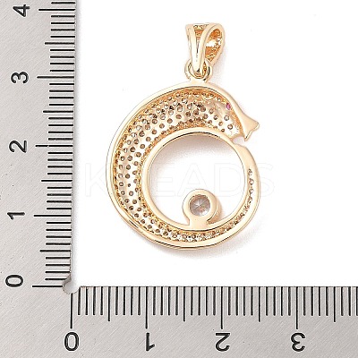 Brass Micro Pave Cubic Zirconia Pendants KK-S388-06G-1