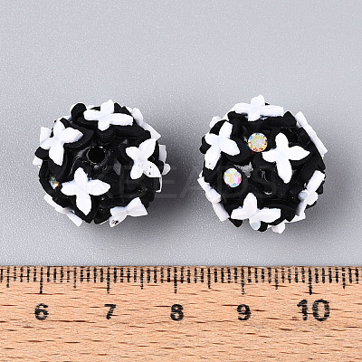 Handmade Polymer Clay Rhinestone and Resin Beads CLAY-T022-01A-1
