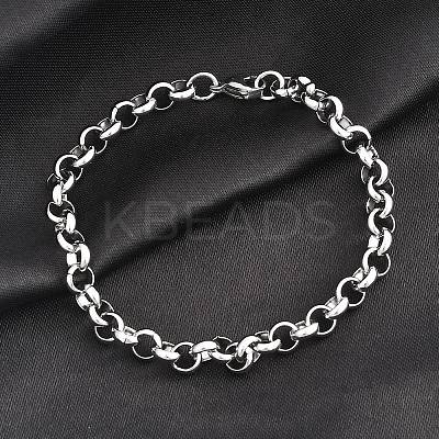 Tarnish Resistant 304 Stainless Steel Cable Chain Bracelets LS-BJEW-I202-02B-1
