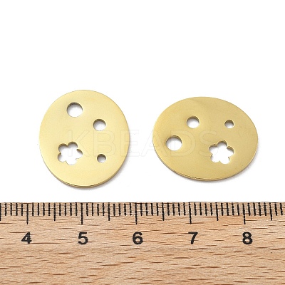 304 Stainless Steel Laser Cut Hollow Flower Connector Charms STAS-M111-07G-1