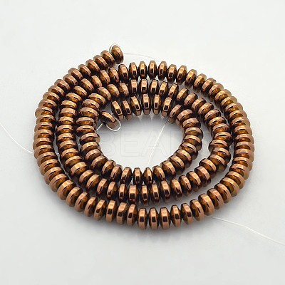 Electroplate Non-magnetic Synthetic Hematite Rondelle Beads Strands G-J216B-04-1