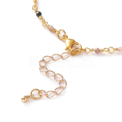 Faceted Round Natural Multicolor Tourmaline Beaded Necklaces NJEW-JN03215-02-1