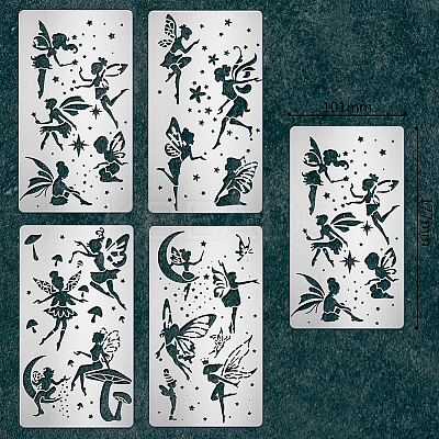 4Pcs 4 Patterns Stainless Steel Cutting Dies Stencils DIY-BC0002-96-1
