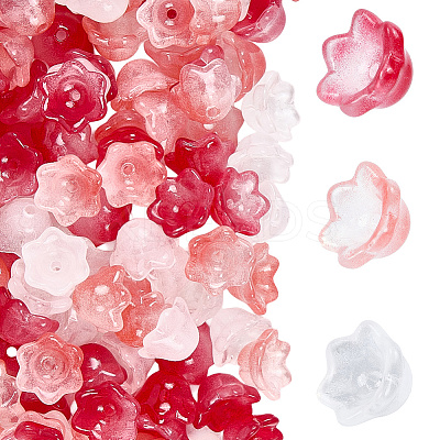 150Pcs 3 Colors Transparent Two Tone Spray Painted Glass Beads GLAA-LT0001-04A-1