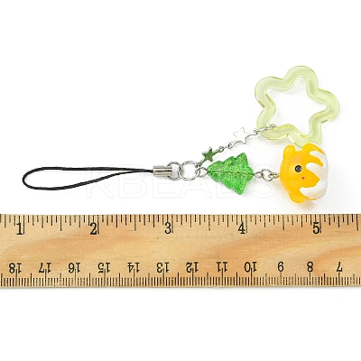 Acrylic & Glass & Alloy Pendant Mobile Straps KEYC-FZ00009-1