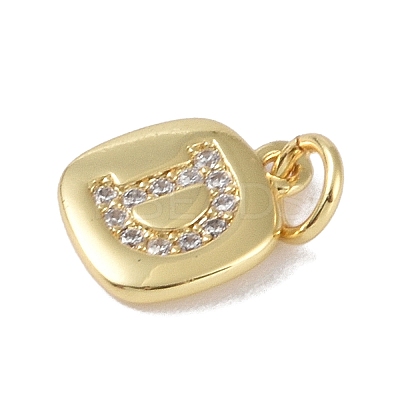 Rack Plating Brass Micro Pave CLear Cubic Zirconia Charms KK-E110-14G-D-1