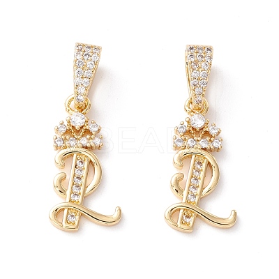 Eco-Friendly Brass Micro Pave Cubic Zirconia Pendants KK-K265-01G-L-1