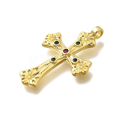 Brass Micro Pave Cubic Zirconia Pendants KK-D339-06G-1