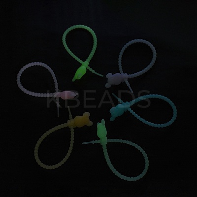 Luminous Silicone Cable Zip Ties AJEW-P104-01A-1