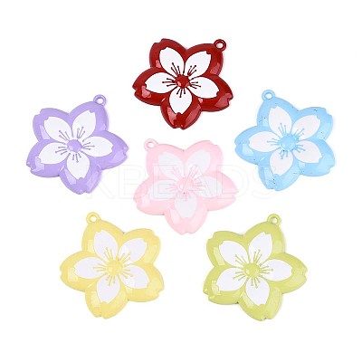 Spray Painted Alloy Big Pendants PALLOY-T092-81M-1