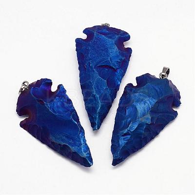 Electroplated Quartz Crystal Pendants G-G906-S-24-1