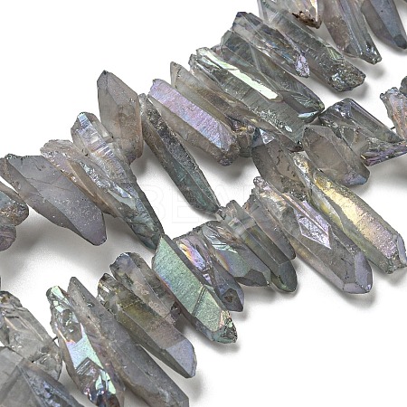 Electroplated Natural Quartz Crystal Beads Strands G-A142-03L-1