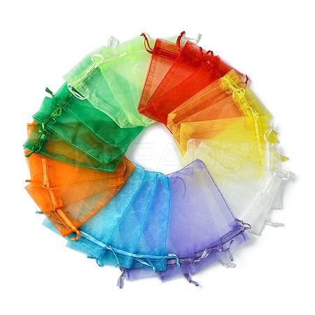 48Pcs 8 Colors Organza Bags Jewellery Storage Pouches Party Wedding Favour Gift Bags OP-FS0001-02-1