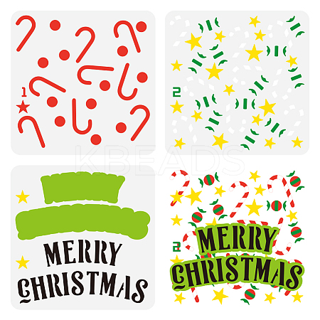 3Pcs 3 Styles PET Hollow Out Drawing Painting Stencils DIY-WH0394-0369-1