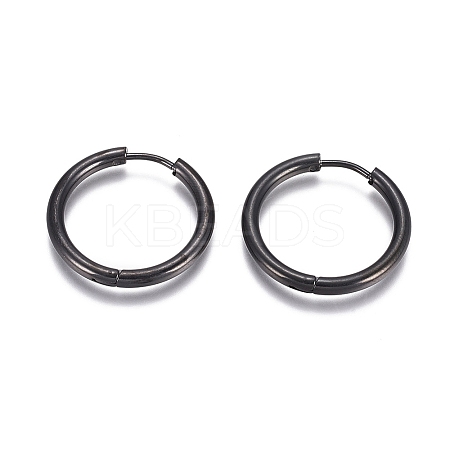 304 Stainless Steel Huggie Hoop Earrings EJEW-G272-01-18mm-B-1