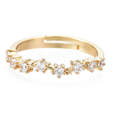 Exquisite Cubic Zirconia Flower Adjustable Ring LS-RJEW-N035-059-NF-1