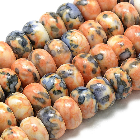 Synthetic Ocean White Jade Beads Strands LS-G-S257-5x10mm-12-1