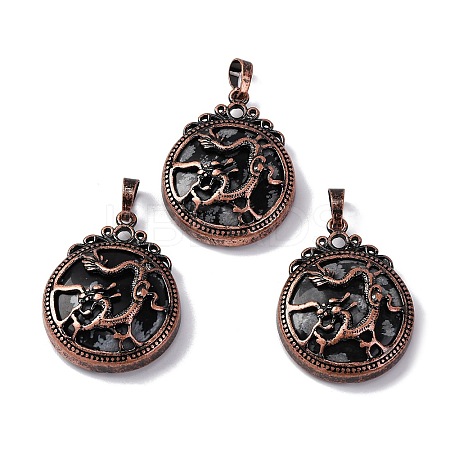 Natural Snowflake Obsidian Pendants G-A241-02R-19-1