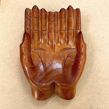 Wooden Hand Dish Jewelry Plate DJEW-NH0001-02-1