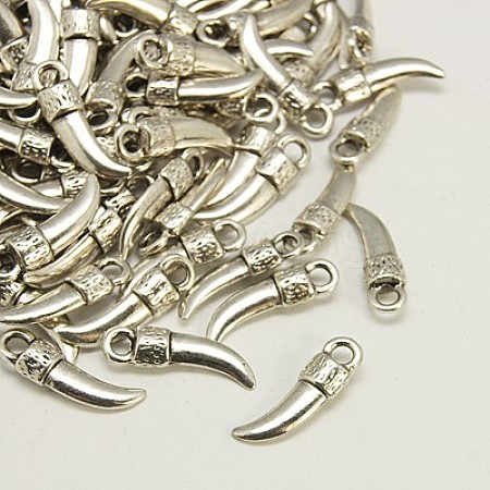 Tibetan Style Alloy Italian Horn Pendants LS-TIBEP-EA13608Y-FF-1