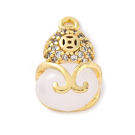 Brass Micro Pave Cubic Zirconia Charms KK-A240-05G-1