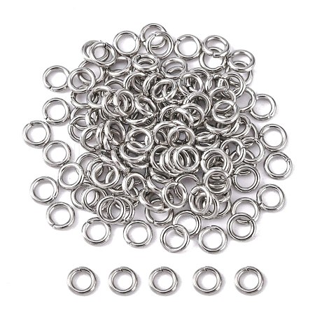 304 Stainless Steel Open Jump Rings X-STAS-Q186-02-5x1mm-1