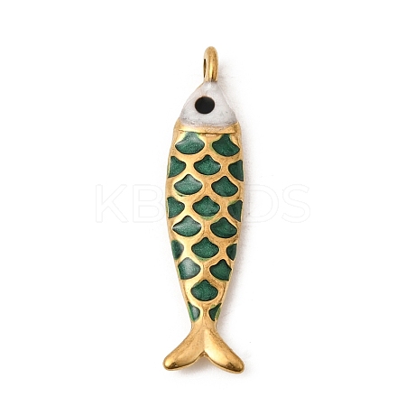 304 Stainless Steel Enamel Pendants STAS-B128-52G-03-1