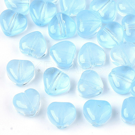 Transparent Spray Painted Glass Beads LS-GLAA-N035-02-A06-1