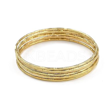 7Pcs Vacuum Plating PVD Vacuum Plating 201 Stainless Steel Bangles Sets for Women BJEW-F476-04G-1