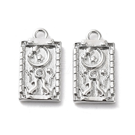 Rack Plating Brass Micro Pave Cubic Zirconia Pendants KK-K333-91P-1