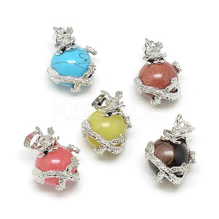 Synthetic & Natural Natural & Synthetic Mixed Stone Pendants G-R432-04-1