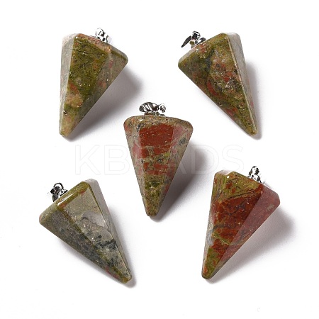 Natural Unakite Pendants G-F714-02A-1