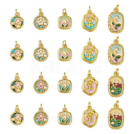 20Pcs 10 Styles Alloy Enamel Pendants FIND-TA0009-35-1