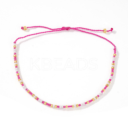 Glass Seed Bead Braided Bead Bracelets XN3042-11-1