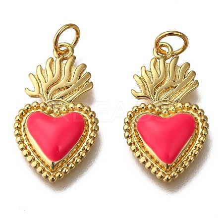 Golden Tone Brass Enamel Pendants X-KK-K750-01G-B-1